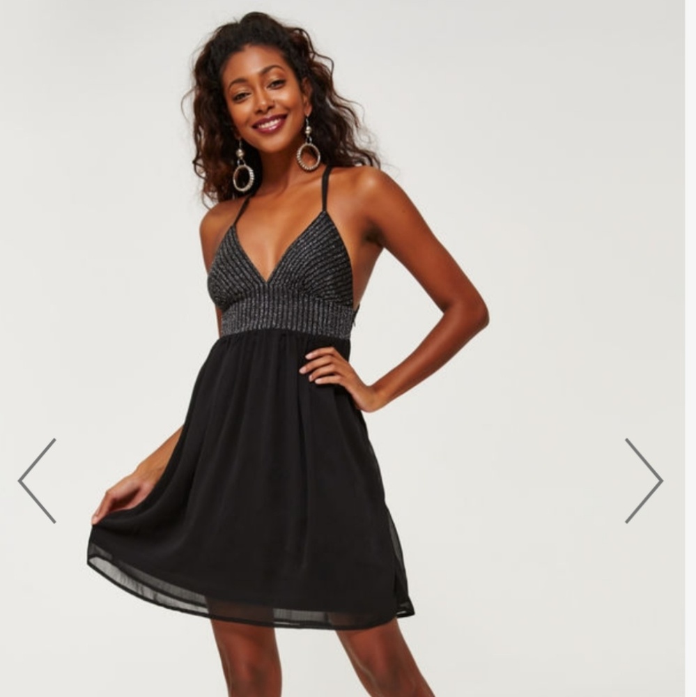 Ardene Metallic A-Line Mini Dress